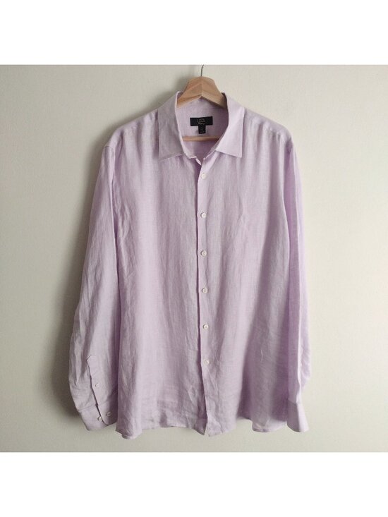 Club Room Other - Club Room Mens Linen Shirt L Relaxed FIt Lavender Purple Preppy Dress Top